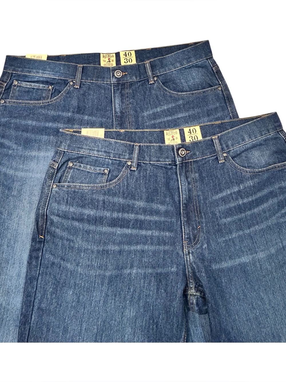 LOT OF 2 RedHead Classic Flex Fit Men's Blue Denim Jeans NWT 40/30 Straight Leg
